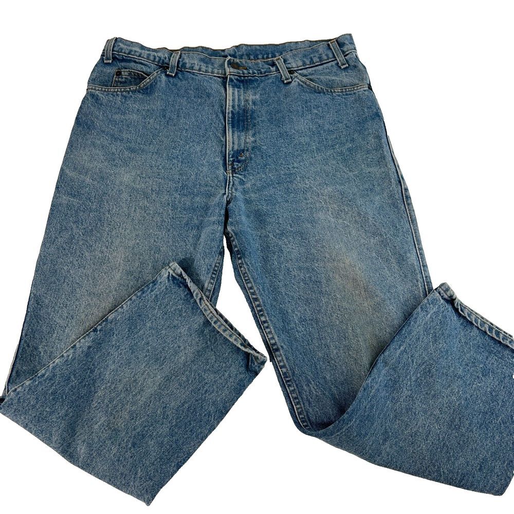 Levi’s Vintage Men’s Two Horse Leather Tab Blue Jeans Taper USA Made 38 x 29
